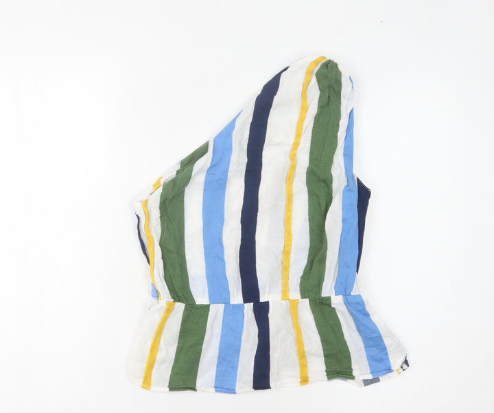 ASOS Women Multicoloured One Shoulder Cotton Top Size 10