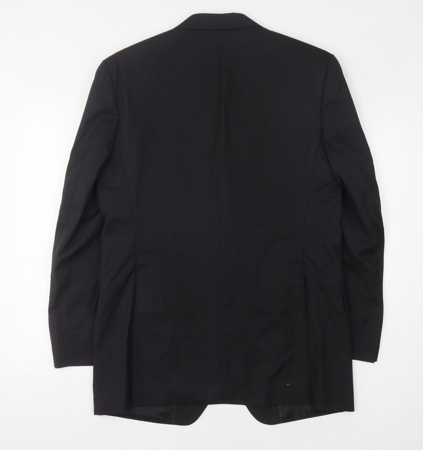 Next Men's Black Striped Wool Blazer 40R