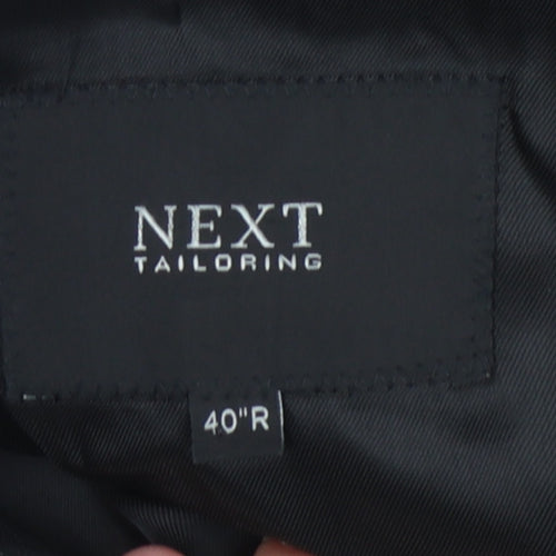 Next Men's Black Striped Wool Blazer 40R