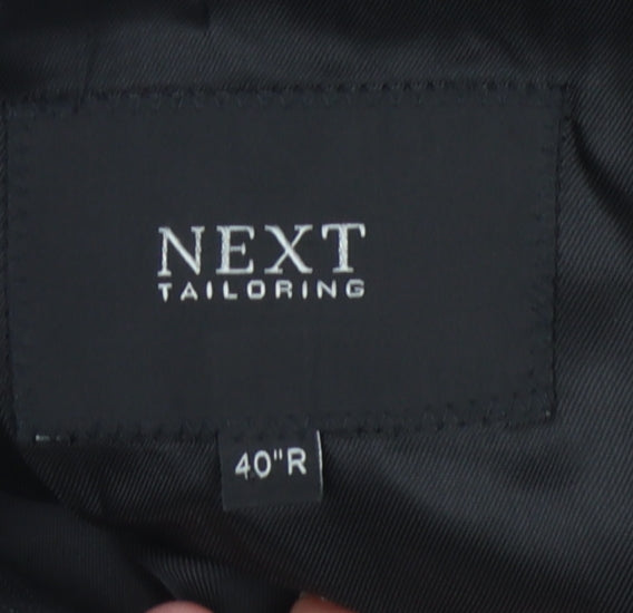 Next Men's Black Striped Wool Blazer 40R