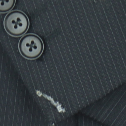 Next Men's Black Striped Wool Blazer 40R