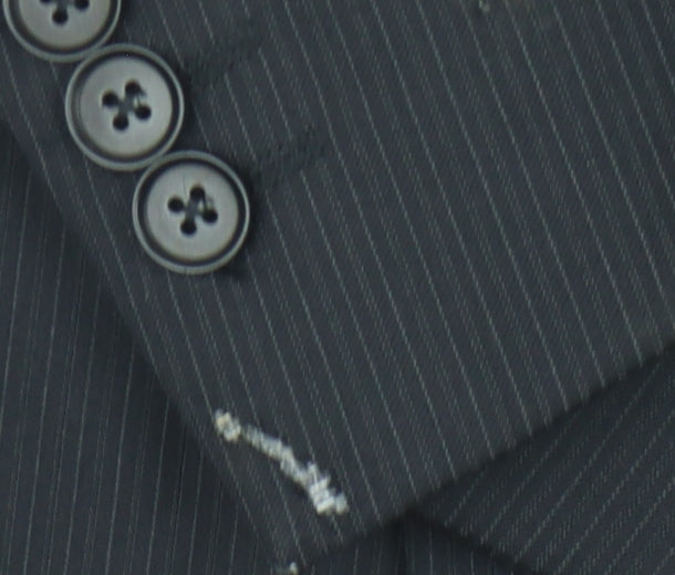 Next Men's Black Striped Wool Blazer 40R