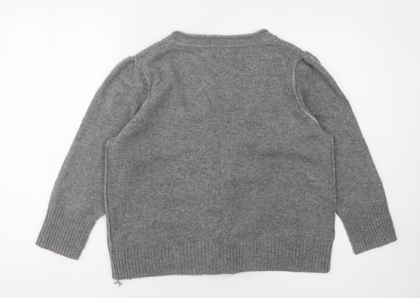 Next Women's Grey V-Neck Cardigan, Size 18, Wool Blend
