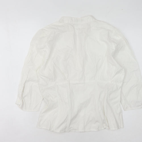 Warehouse Women's White Collared Blouse Size 16