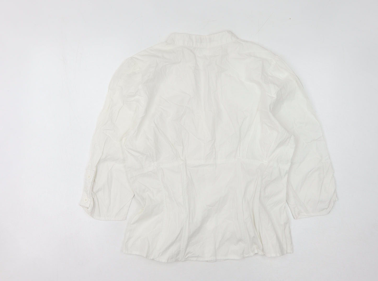 Warehouse Women's White Collared Blouse Size 16