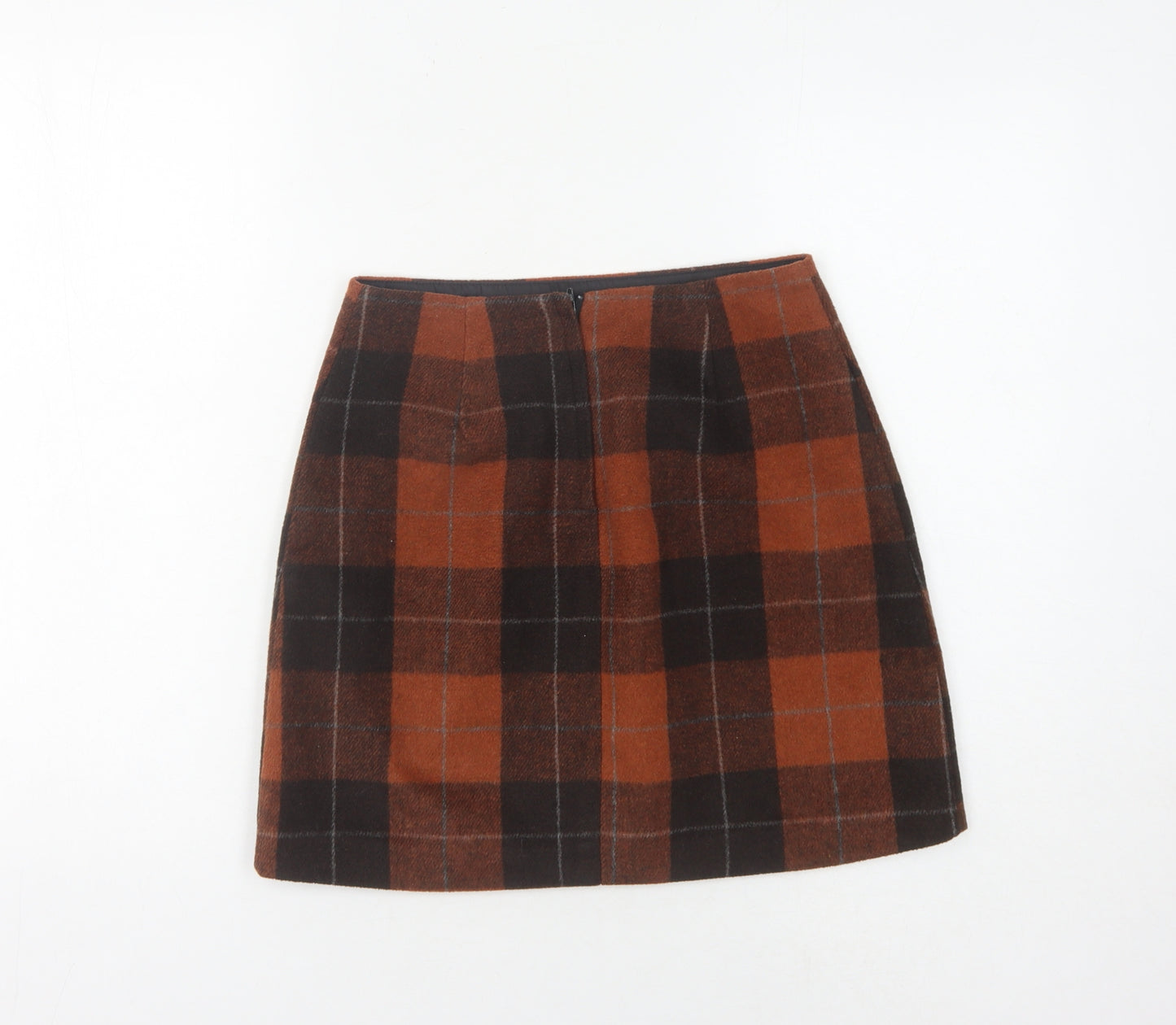 New Look Women's Brown Check Pencil Skirt, Size 6