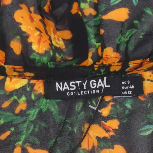 Nasty Gal Women's Multicoloured Floral Blouse Size 12