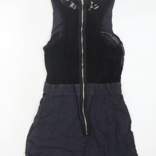 Topshop Women's Black Lace Playsuit, Size 6, Party Style