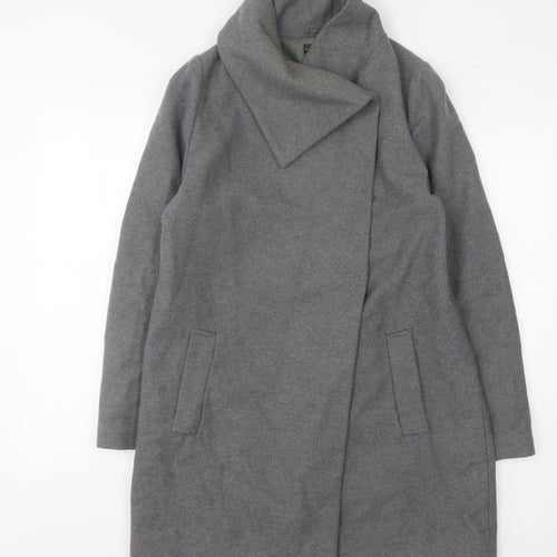 Stile Benetton Women's Grey Wool Blend Overcoat Size 14