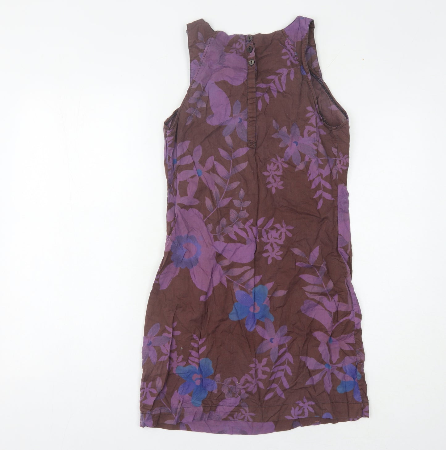 Warehouse Women's Brown Purple Floral Shift Dress 8