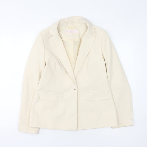 Miss Selfridge Women's Ivory Blazer, Size 10, Lined Slim Fit