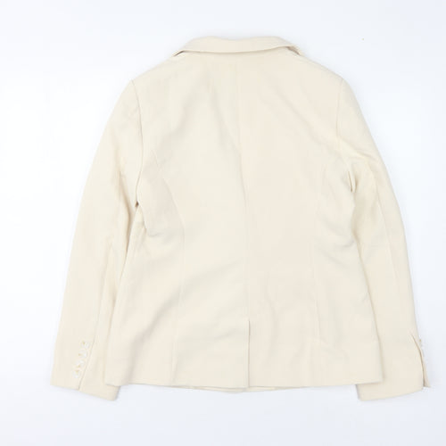 Miss Selfridge Women's Ivory Blazer, Size 10, Lined Slim Fit