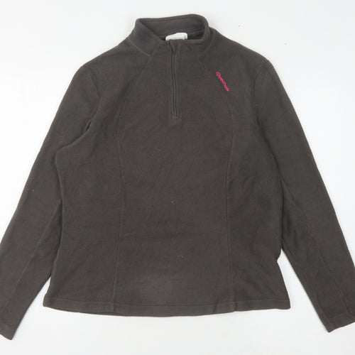 Quechua Women's Grey 1/4 Zip Fleece Sweatshirt Size 12