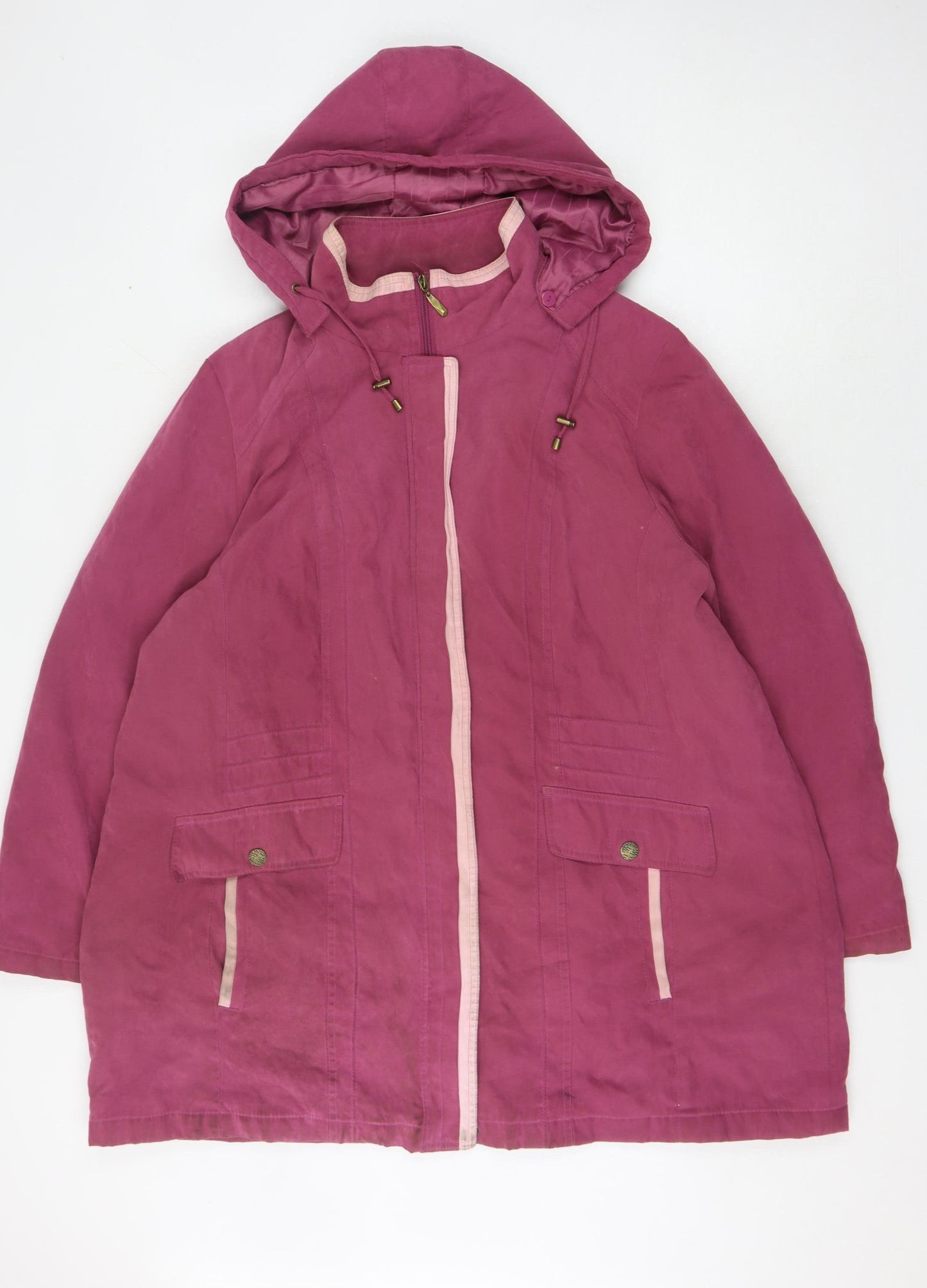 Bm Collection Women's Pink XL Parka Jacket Hoodie