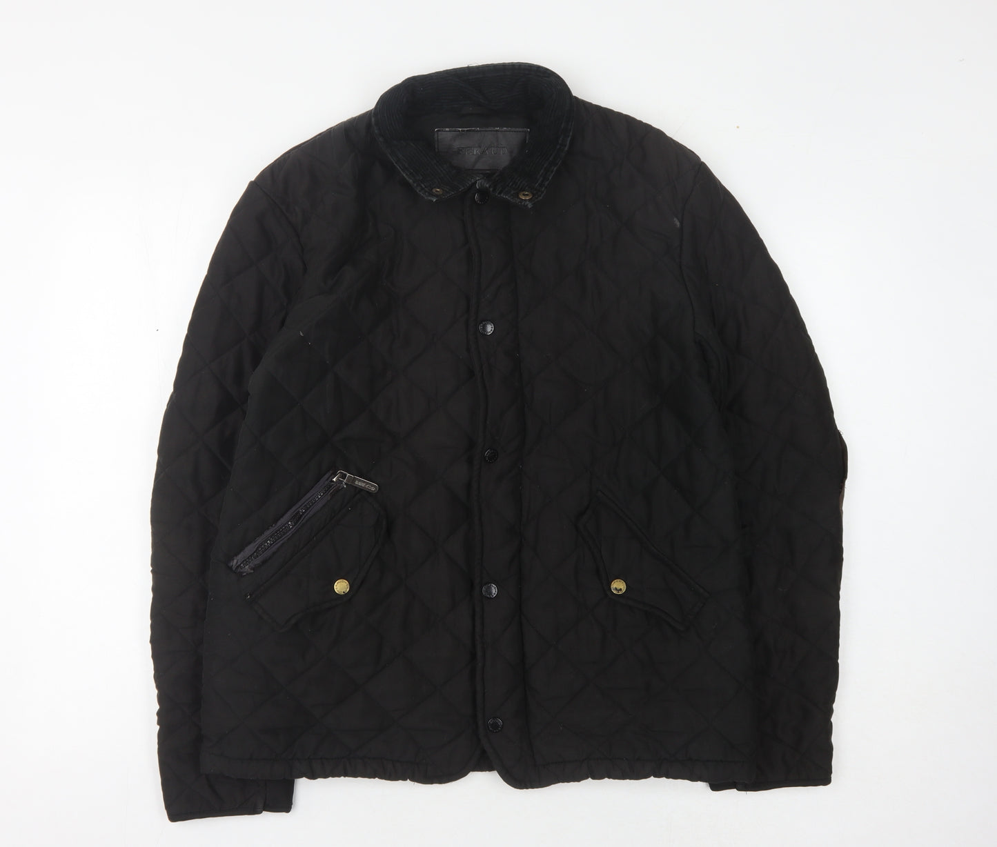 Feraud Men's Black Quilted Jacket M Casual