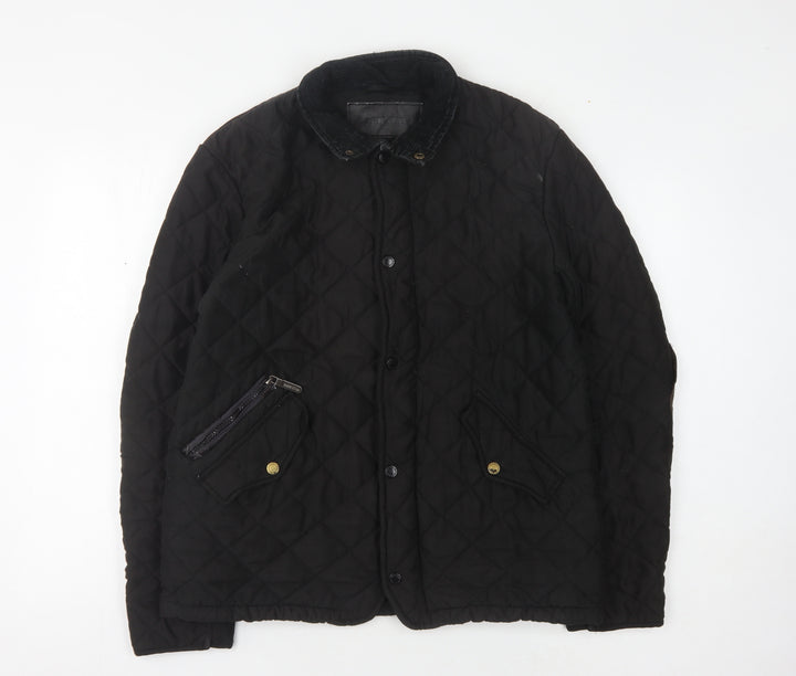 Feraud Men's Black Quilted Jacket M Casual