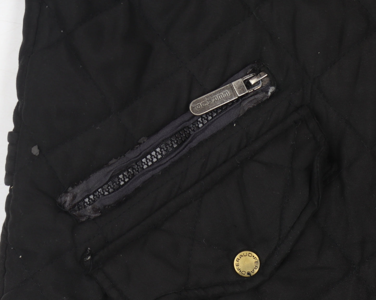 Feraud Men's Black Quilted Jacket M Casual