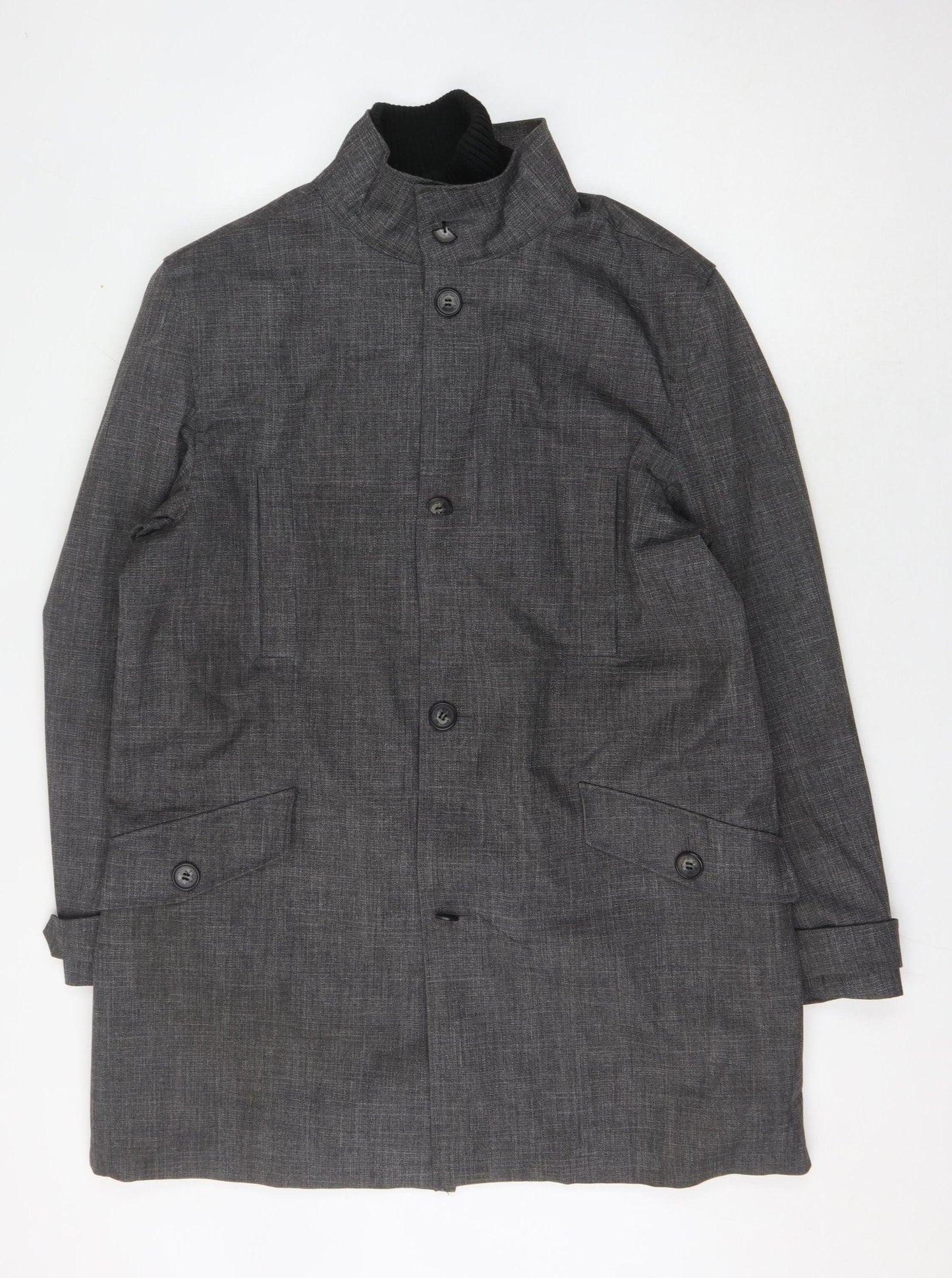 Rocha John Rocha Men's Grey Coat L Stand-Up Collar
