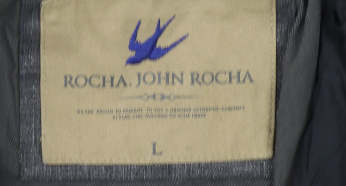 Rocha John Rocha Men's Grey Coat L Stand-Up Collar