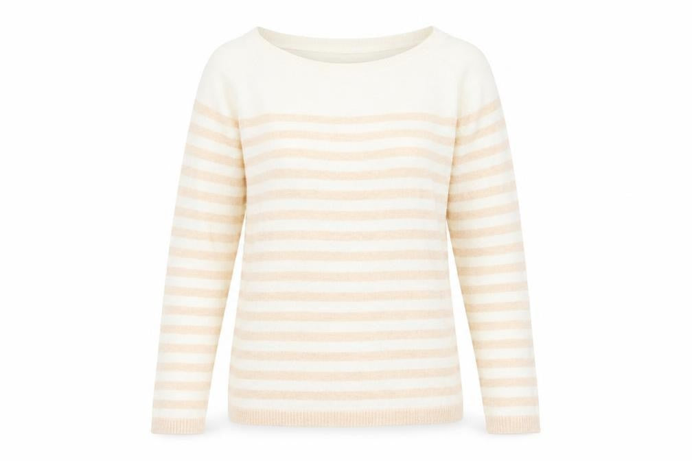 Front view of Gap Women Beige Striped jumper M