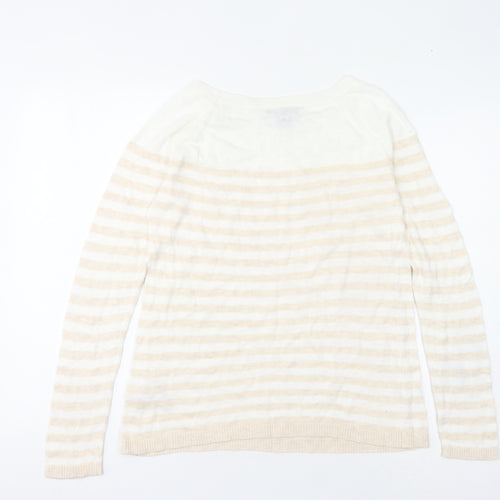 Gap Women Beige Striped Pullover Jumper M