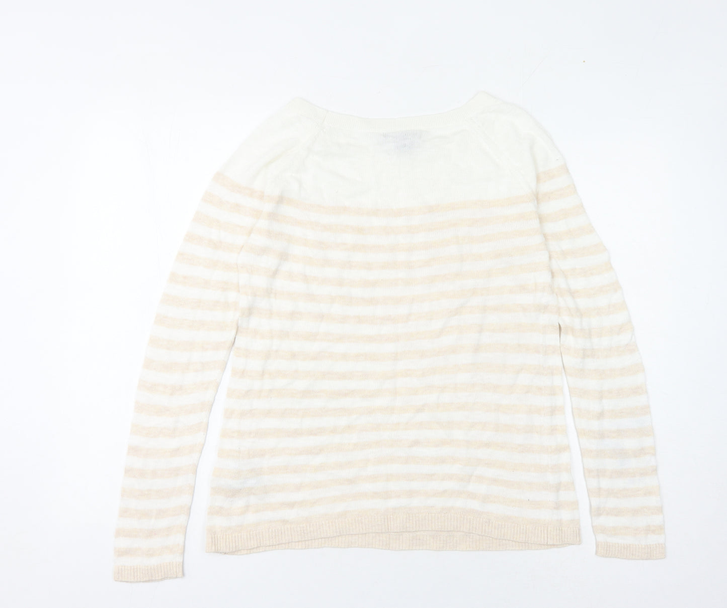 Gap Women Beige Striped Pullover Jumper M