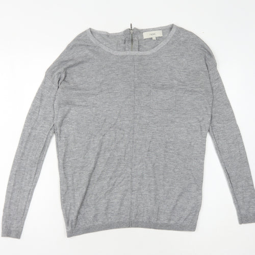 Next Women's Grey Merino Wool Crew Neck Jumper