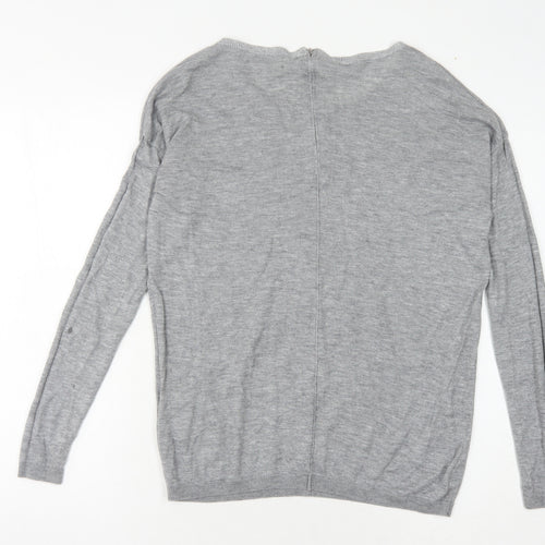 Next Women's Grey Merino Wool Crew Neck Jumper