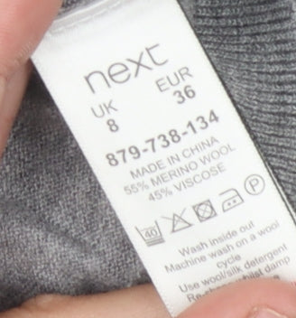 Next Women's Grey Merino Wool Crew Neck Jumper