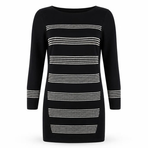 Principles Black Sheath Dress, UK 10, Studded Accents, Casual
