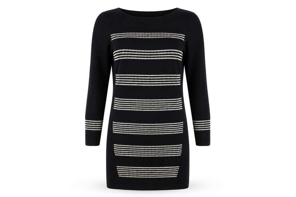 Principles Black Sheath Dress, UK 10, Studded Accents, Casual