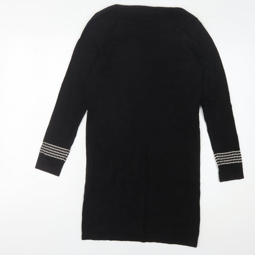 Principles Black Sheath Dress, UK 10, Studded Accents, Casual