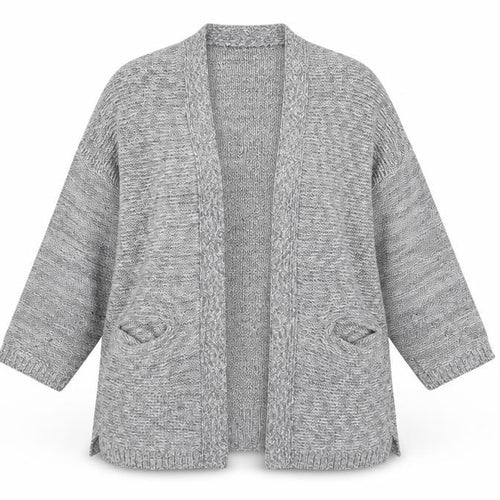Mango Women's Grey Open Front Cardigan, Size S, Long Sleeve