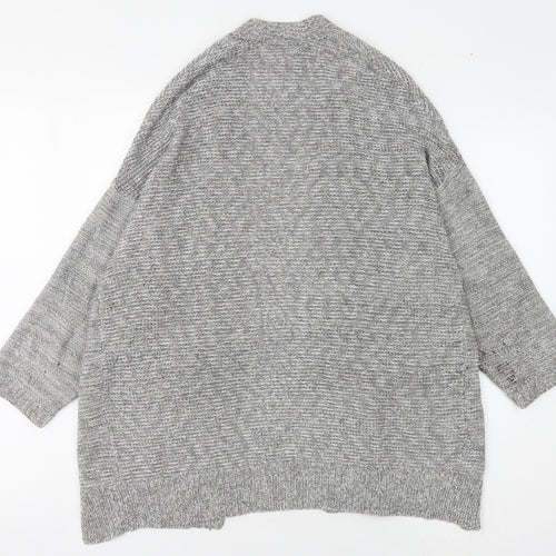 Mango Women's Grey Open Front Cardigan, Size S, Long Sleeve
