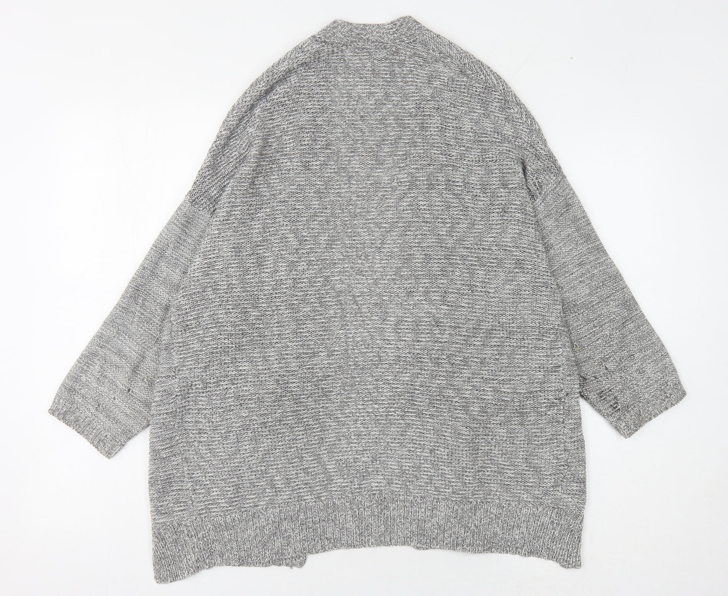 Mango Women's Grey Open Front Cardigan, Size S, Long Sleeve