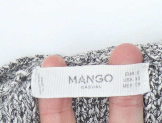 Mango Women's Grey Open Front Cardigan, Size S, Long Sleeve