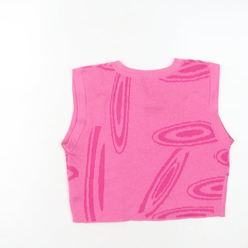PrettyLittleThing Women’s Pink Cropped Vest Size 10