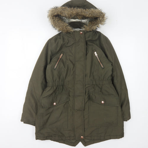 John Lewis Girls Green Parka Coat 11 Years