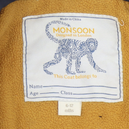 Monsoon Unisex Baby Multicoloured Puffer Jacket 6-12 Months