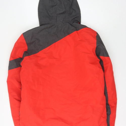 Crane Men's Red Puffer Jacket, Size M, Hooded, Casual