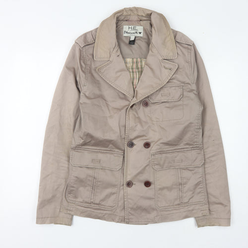 Mango Beige Unisex Jacket XS Double-Breasted Casual