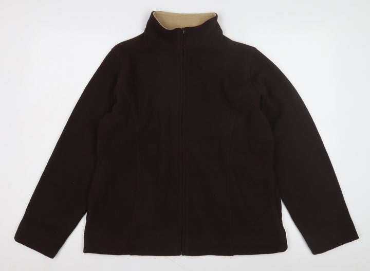 EWM Women’s Brown Fleece Jacket M Winter Zip