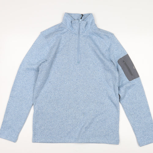 Cotton Traders Blue 1/4 Zip Sweatshirt S