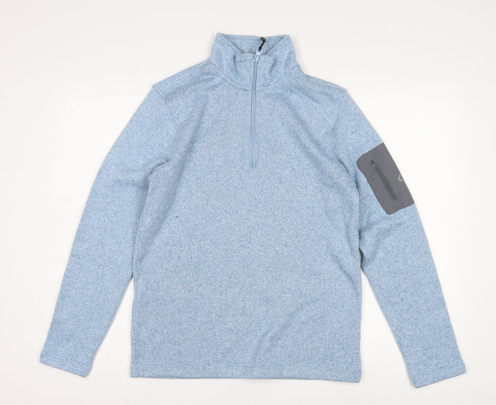 Cotton Traders Blue 1/4 Zip Sweatshirt S