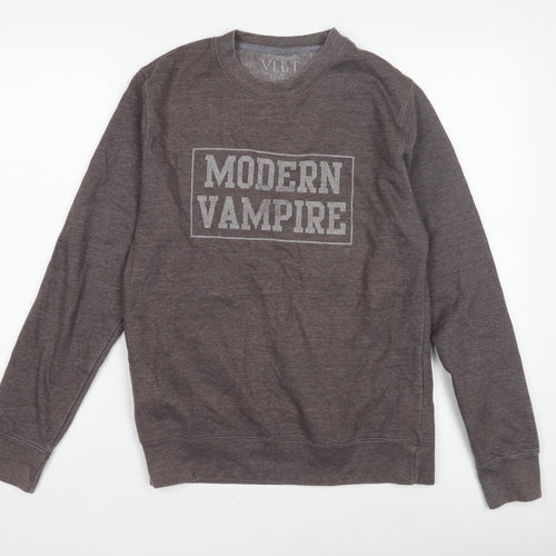 VLBT Men's Brown Graphic Pullover Sweatshirt