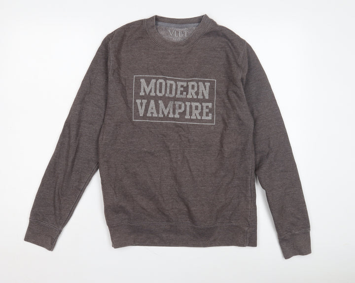 VLBT Men's Brown Graphic Pullover Sweatshirt