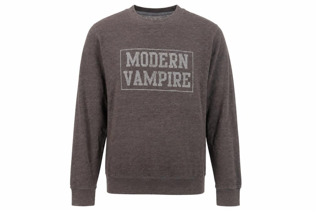 Front view of VLBT Men's Brown Graphic Pullover Sweatshirt