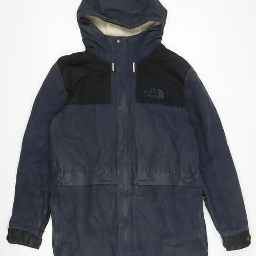 The North Face Men's Blue Parka Jacket L Hooded