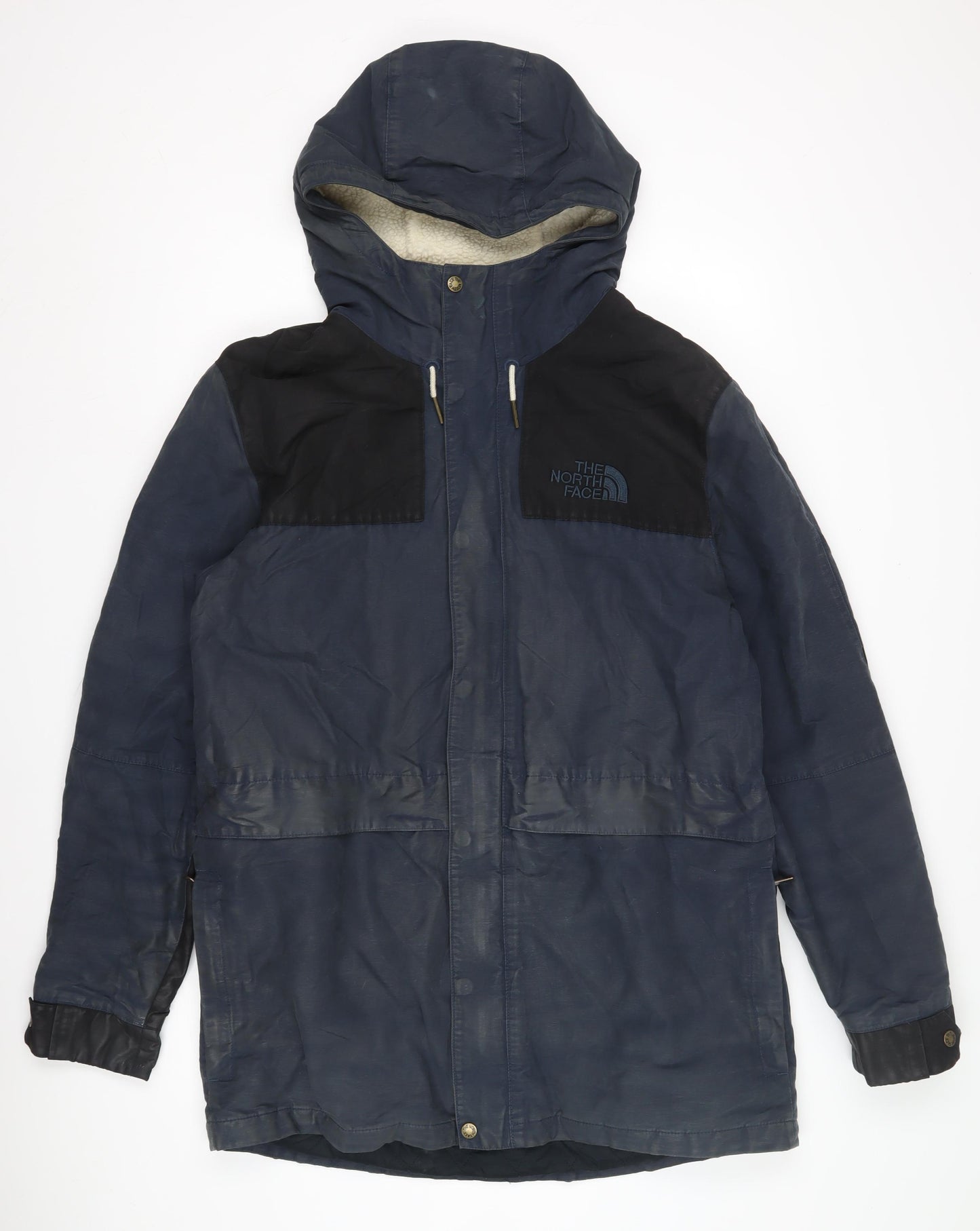 The North Face Men's Blue Parka Jacket L Hooded