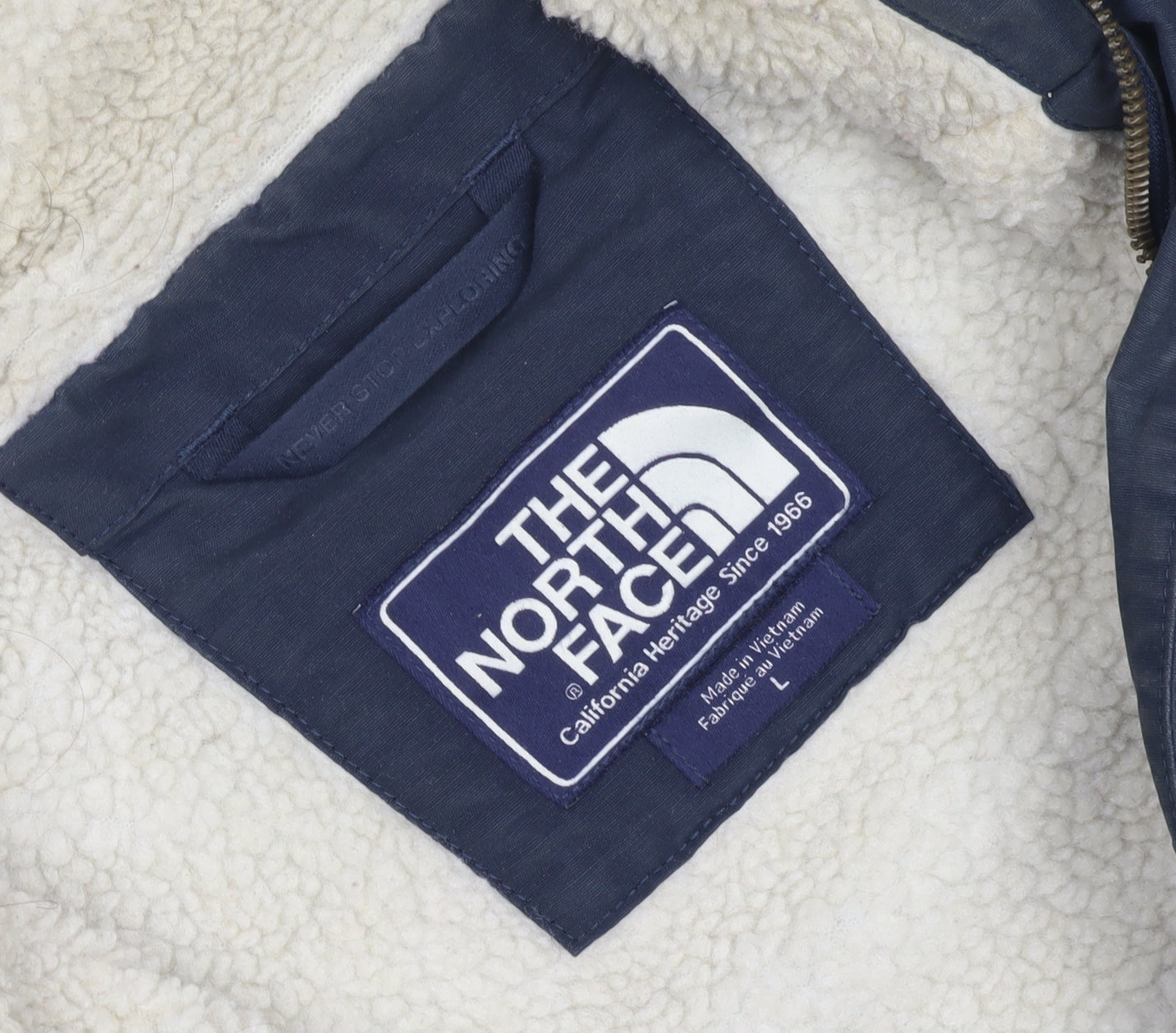 The North Face Men's Blue Parka Jacket L Hooded